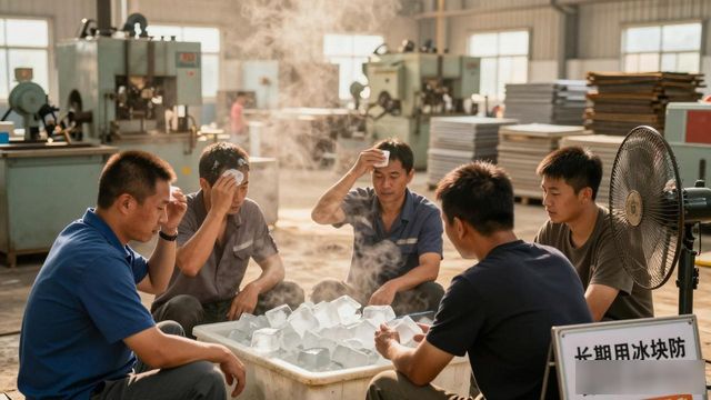 车间高温不用愁 温州防暑降温冰块成了工人的救命凉方